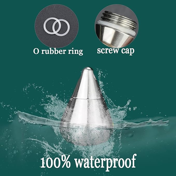 Stainless Steel Waterproof Pill Holder, Secret Pill Container Keychain, Mini Pill Case Screw Top Outdoor Pill Box, Portable Travel Camping Pill Bottle, Pocket Pill Carrier for Men and Women