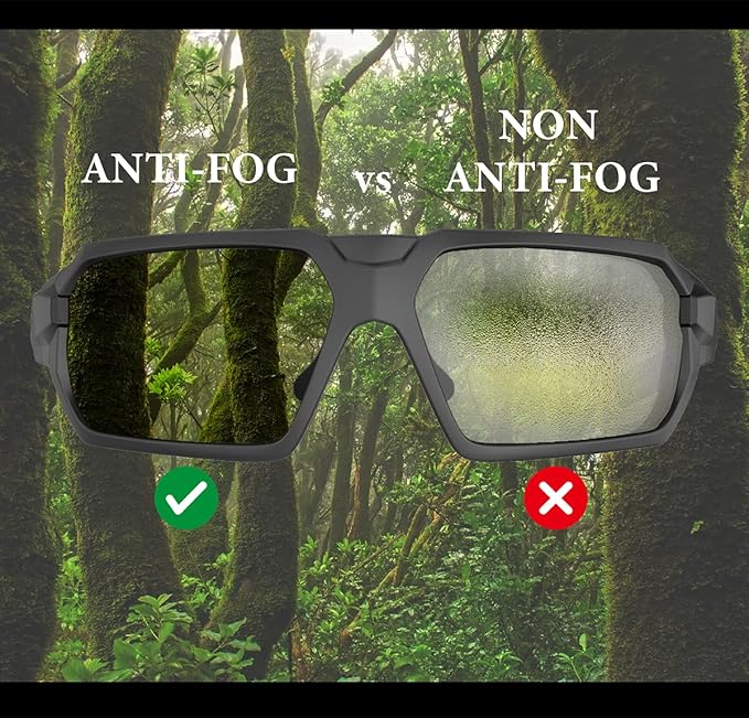 HTS HUNTERSKY Ballistic Tactical ANSI Z87.1+ Impact Protection Anti Fog Shooting Glasses Military Grade Airsoft Range