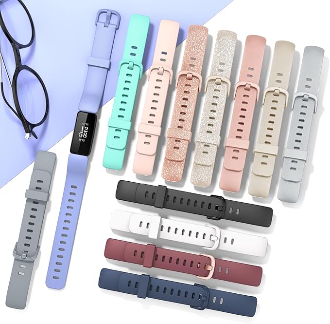3 Pack Silicone Bands Compatible with Fitbit Inspire 2 Bands for Women Men, Adjustable Replacement Sport Wristbands Straps for Fitbit Inspire 2 / Ace 3 (Pink Sand/Gray/Black)