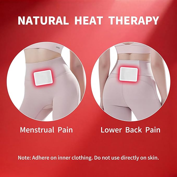 Heating Patches for Period Cramps, Menstrual Heat Therapy Patches, Adhesive Heat Patches- 6 Pack Hot Compress Warm Wrap, Travel Essentials for Women
