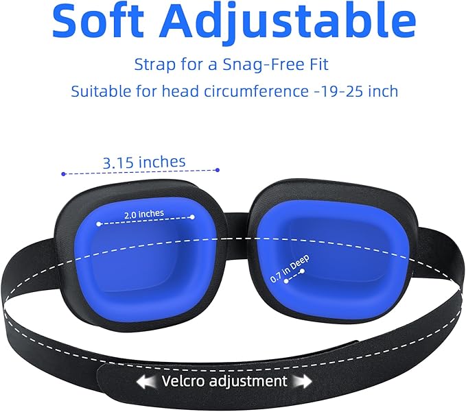 Eye Mask for Dry Eyes – 100% Blackout Dry Eye Mask, Moisture Goggles & Sleeping Mask for Men – Adjustable, Removable Silicone, Soft for Travel & Shift Work
