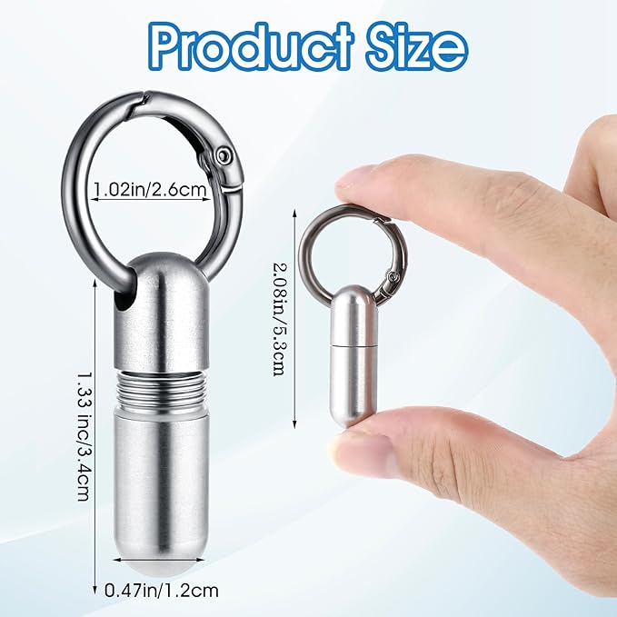Small Pill Case Micro Pill Holder Keychain Portable Pill Container Waterproof Pocket Pill Organizer Tiny Pill Holder Bottle for Outdoor Travel Purse Pocket Emergency Medicine