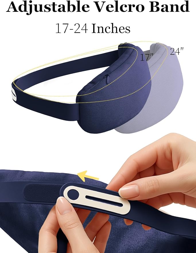 Heated Eye Mask, Cordless Warm Eye Compress for Dry Eyes, Birthday Christmas Gifts for Women Men, Washable Eye Heating Pad for Travel, Eye Relief, Improved Sleep (Blue)