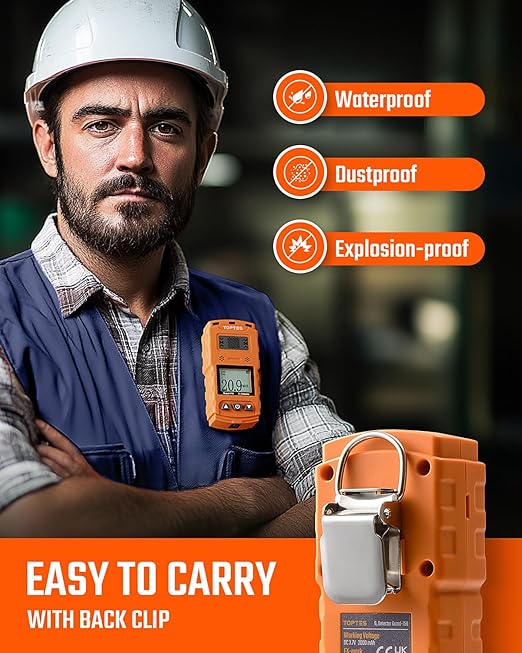 TopTes Guard-756 Upgraded Oxygen Detector, 0-30% VOL, Portable O2 Monitor, 0.5s Fast Response, Rechargeable O2 Gas Detector, with Vibe, Light & Sound Alarms, Dust and Explosion Proof, for Work, Home