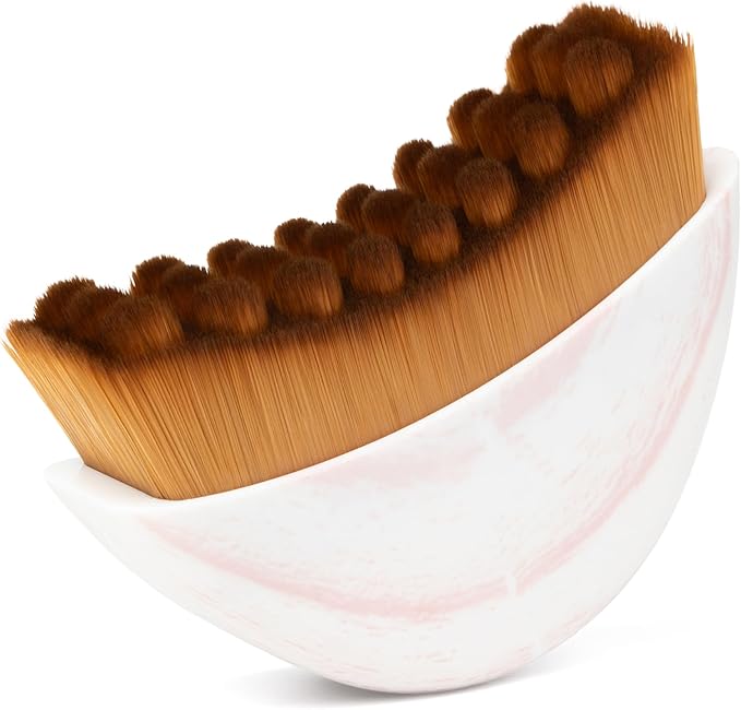 Lymphatic Face Brush for Lymphatic Drainage - Contour Sculpting Ultra Soft Facial Dry Brush, Gua Sha Alternative Face Massager Tool & Jawline Shaper with Travel Case (Rose Pink, 1-Pack)
