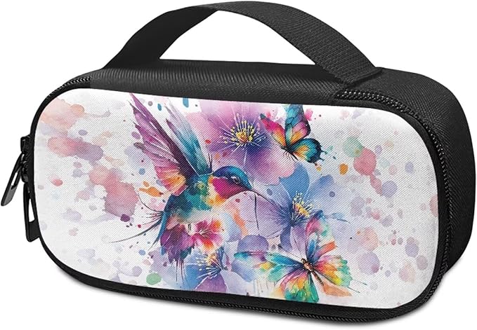 Hummingbird Butterfly Insulin Cooler Travel Case Diabetic Medicine Carrying Bag Large Storage Insulated Organizer Medication Cooler Bag for Insulin Pens and Diabetes