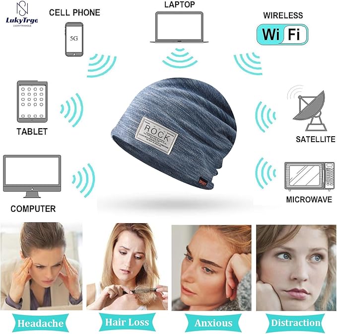 EMF Protection Beanies Cap, Unisex Faraday Hat, Microwave Radiation Blocking Stretch Cap (Color : A, Size : One Size)