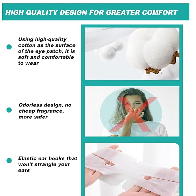 50 Packs Steam Eye Mask for Dry Eyes, Self Heated Sleep Eye Mask Disposable Warm Compress for Eyes, Relieves Dry Eye Eye Strain, Dark Circles, Puffiness,Microgroove (Natural Unscented)