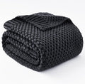 Topcee Knitted Weighted Blanket - 60"x80" 20lbs Queen Size Cooling Chunky Knit Heavy Blanket for Adults Cable Yarn Knit Decorative No Beads Soft Cozy and Cooling Weighted Throw Machine Washable