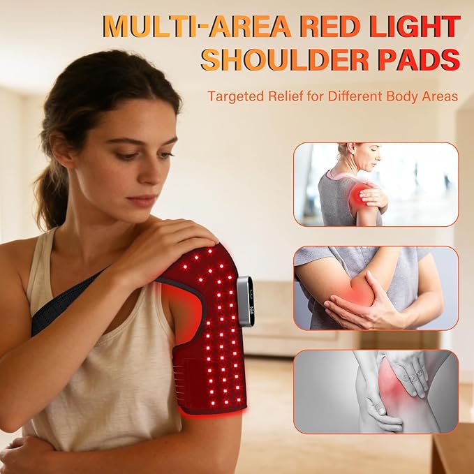 Cordless Red Light Therapy for Shoulder, 5000mAh Battery Portable Near Infrared Light Therapy for Shoulder & Joint