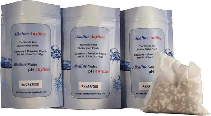 Alkaline Anytime pH On the Go Water Filter Pouch-9.5pH, Portable Filtration-Extra Large Capacity-105 Gallons-for Pitcher, WaterBottle, WaterJug, Water Container, Water Filter Pitcher (1)