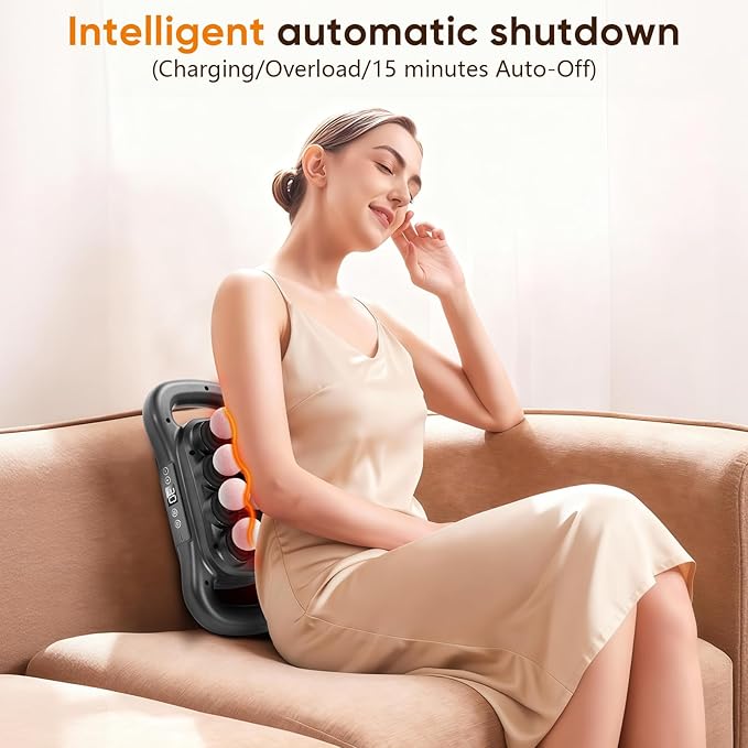 16 Head Massage Gun, Handheld Electric Interchangeable Massage,Deep Tissue Relief with 9 Modes,Quiet Percussion Massager for Neck/Back/Leg Pain, Muscle Massager for Athletes Office Workers