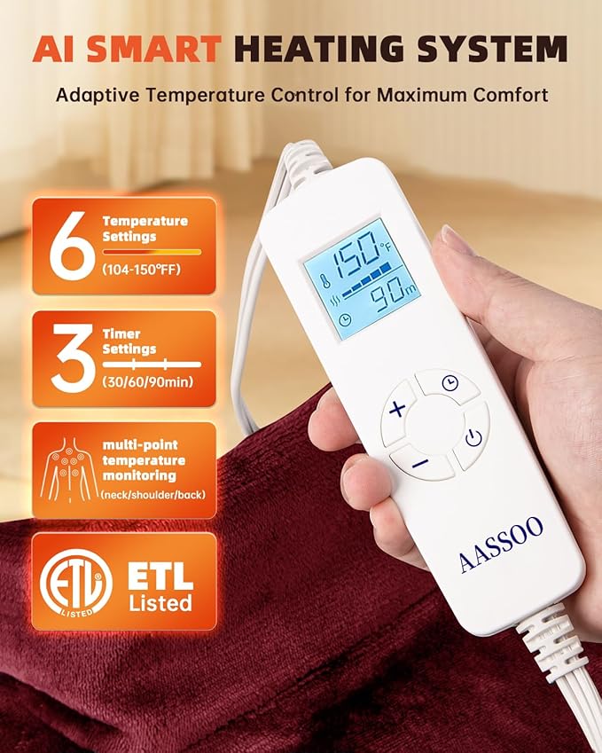 Graphene-Infused Heating Pad for Neck Shoulder and Back,Birthday Gifts for Women Men Dad, Weighted Electric Neck Shoulders Heat Pad for Pain Relief, 24"x33", ETL Certified