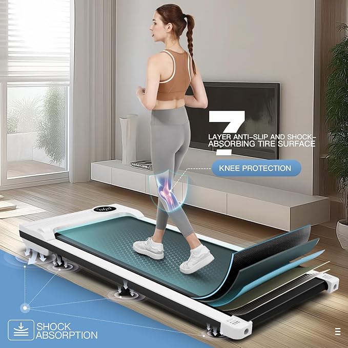 ANCHEER Walking Pad 3.0HP Under Desk Treadmill 300lbs Weight Capacity with Remote Control, Compact Electric Treadmills for Home/Gym/Office with LED Screen, Ultra-Quiet, Installation-Free