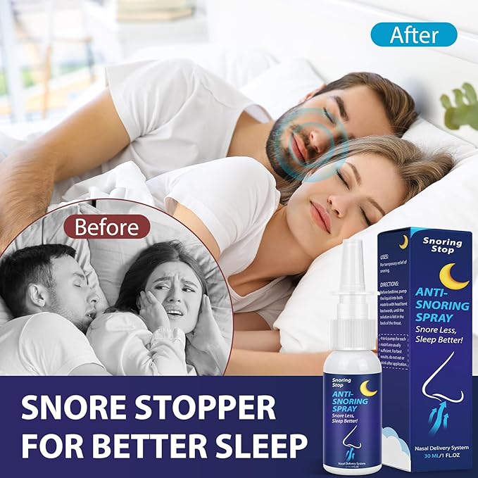 Anti Snoring Spray, Anti Snoring Devices, Effective & Fast Snoring Solution for Better Sleep, Helps Open The Throat & Airway During Sleep, 1 Floz