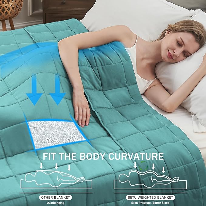 Teal Weighted Blanket for Adults 20lbs, 88"x104", King Size Cooling Heavy Throw Blanket for 130-220lbs, Microfiber Soft Thick Big Blankets Weighted Comforter Gift for Sleeping