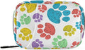 Watercolor Dog Paw Travel Pill Case Portable Weekly Pill Box Bag Container 7 Days Pill Organizer Vitamin Supplement Holder with Zipper for Family Business