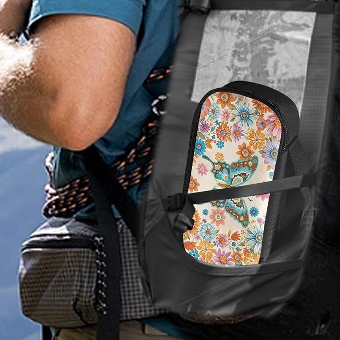 Butterfly Boho Flowers Insulin Cooler Travel Case Diabetic Insulated Organizer Lightweight Cooling Travel Bag for Insulin Pen and Medication Diabetic Supplies