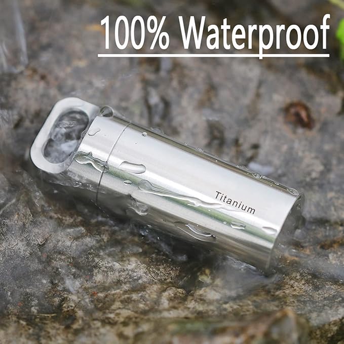 On The Go Pill Container Keychain, Titanium Pill Case Necklace, Small Portable Pill Holder, Waterproof Fob, EDC Pill Capsule, Nitro Pill Carrier, Compact Pill Box for Travel Daily