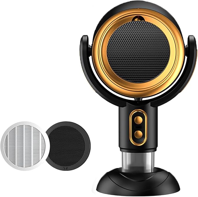 PuffHide-Purifer & Smoke Away Purifier Fan Portable Black Gold Adjustable Angle Puff-Hide PurifierFan,Tabletop SmokePurifier Filters for RemovesOdor(Plug-ln)