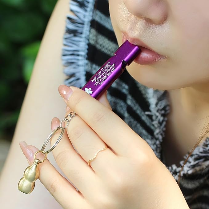 Medical Keychain with Gourd Pill Case – High Pitch Dual Tube Survival Whistle YA6000