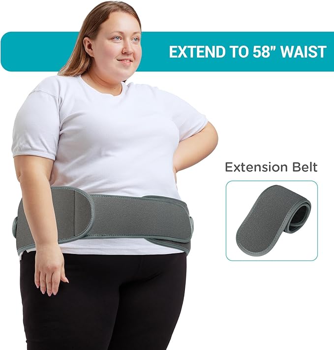Comfytemp Cordless Heating Pad with Massager for Back, Portable Lower Back Massager FSA Eligible HSA Rechargeable Wireless Electric, Birthday Gifts for Women Men Mom Dad Seniors 3 Heat 30Auto-Off Grey