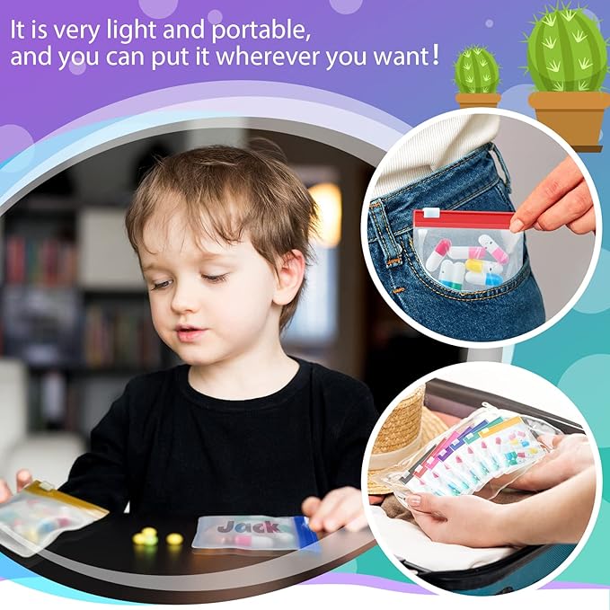 70 Pcs Pill Pouch Bags Zippered Reusable Medicine Pouches Travel Plastic Pill Bags Self Sealing Medicine Organizer with Slide Lock for Medication, Vitamins, Jewelry, Daily Small Items(Classic)