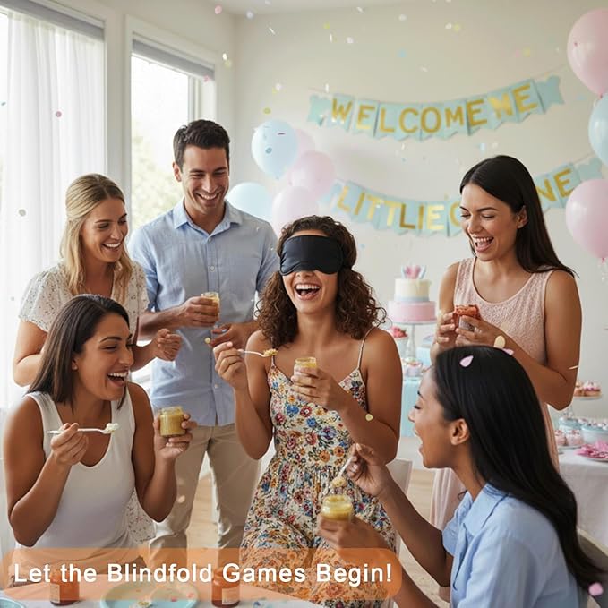 12 Pack Blindfold Eye Mask Cover Sleep Mask for Party Games Travel Sleep Team Build Party Supply with Adjustable Strap for Women Men Kids, Light Blue