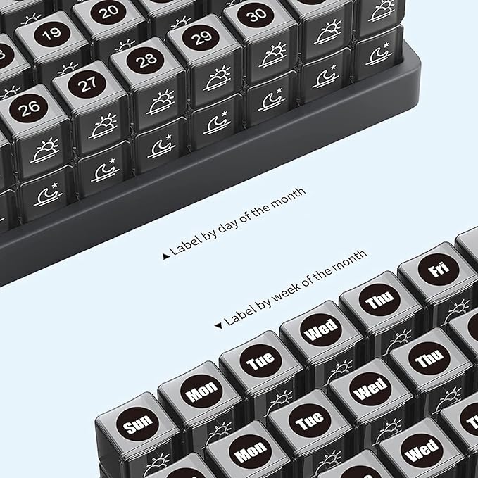 Monthly Pill Organizer 2 Times A Day, One Month Pill Box Am Pm, Portable Pill Case for Travel, Daily Pill Container with 32 Compartments for Vitamins, Fish Oil, Supplements & Medicine
