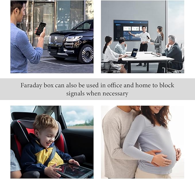 Faraday Box for Car Keys, Carbon Fiber Key Fob Protector RFID Signal Blocking Box, Anti-Theft Shielding Cage Signal Blocker for Keyless Fobs Phones, Car Accessories