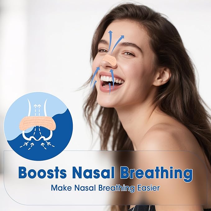Nasal Strips for Snoring,Extra Breathing Nose Strips,Reduce Snoring Aids for Men & Women,Oil & Sweat Proof,Help Improves Sleep and Sports,Universal Fit (Beige, 60Pcs)