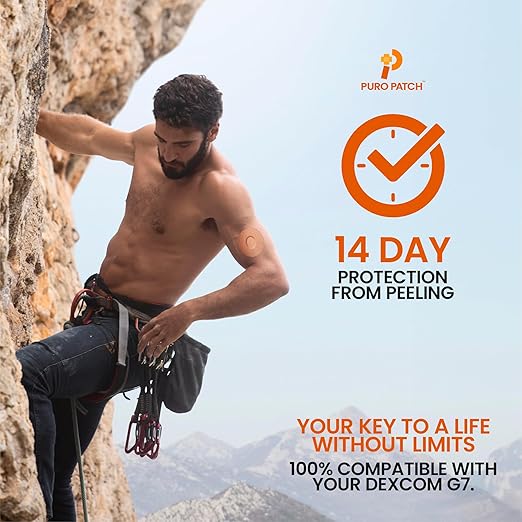 Premium Adhesive Covers - Compatible With Your Dexcom G7 Continuous Glucose Monitoring CGM sensor - 20 Pack, Waterproof & Sweatproof Patches, Lasts 10-14 days, Pre-Cut Medical Tape - Great Protection (Tan)