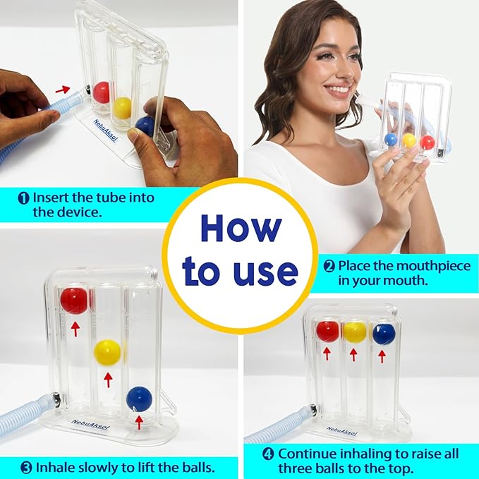 Incentive Spirometer Adult, Breathing Exercise Device for Lungs, Breathing Trainer