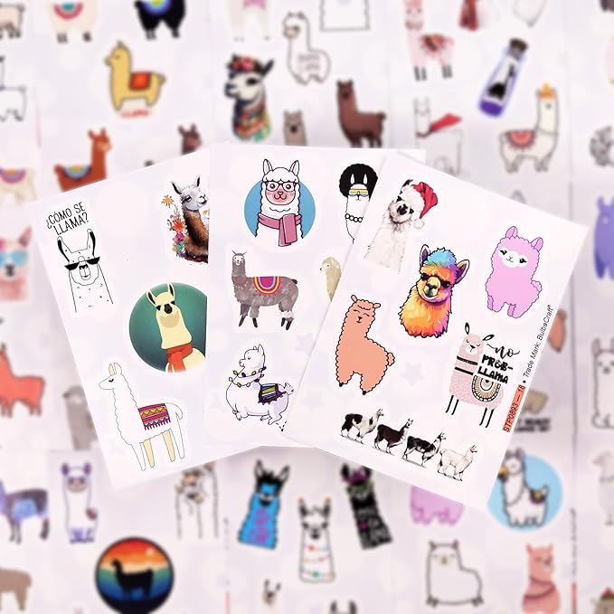 BulbaCraft 100Pcs Llama Stickers for Water Bottles & Laptop Decals - Llama Party Supplies, Gifts for Women & Men