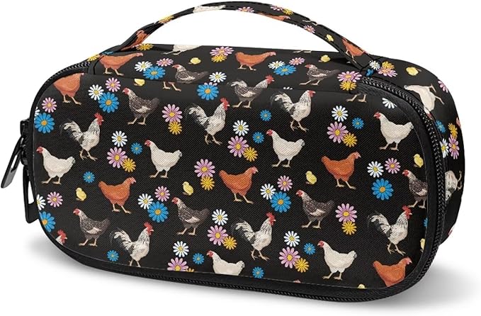 Floral Rooster Insulin Cooler Travel Case Diabetic Medication Insulated Cool Organizer for Insulin Pen and Other Diabetic Supplies, for The Daily Life and Trip