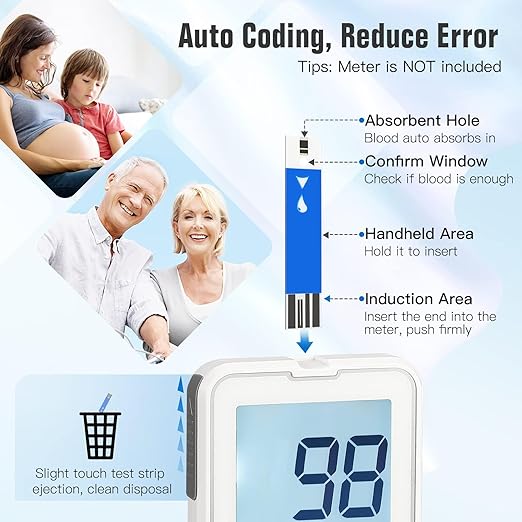 Glucoracy G-425-2/G-425 Blood Glucose Test Strips, 100 Glucose Strips