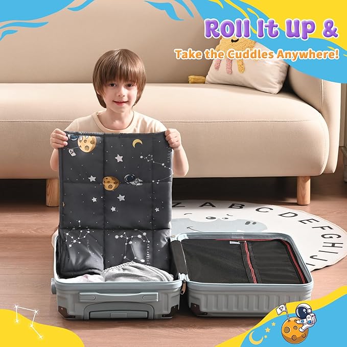 anfie Weighted Lap Pad 2 Pounds, Weighted Blanket (20"*30") Cooling Blanket for Sleeping,Weighted Throw Blanket for Travel Indoor Outdoor (Space Grey)