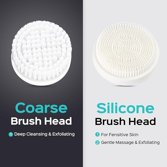COSLUS Face Scrubber Facial Cleansing Brush: 2 Speed Adjustable Face Cleansing Brush for Sensitive Skin, Beard Care - Deep Cleansing & Gentle Exfoliating, Portable for Travel & Shower, for Men Teens