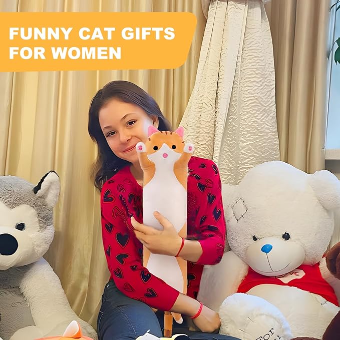Cat Heating Pad for Period Cramps Menstrual Pain Relief, Portable Electric Heat Pads USB Powered, Cute Cats Plush Stuffed Animals Funny Gifts for Women Teen Girls Cat Lovers Birthday Easter Christmas