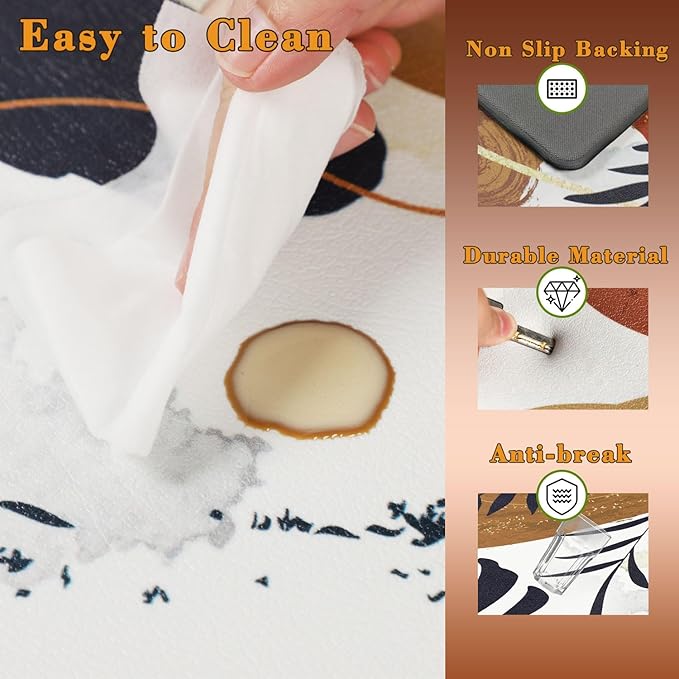 Homcomoda Boho Kitchen Rugs Set of 2 Non Skid Kitchen Mats for Floor Cushioned Anti Fatigue Kitchen Floor Mats Waterproof Comfort Mats for Standing Sink Laundry