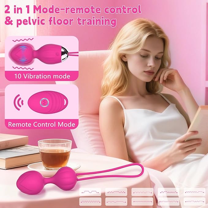 4 Kegel Balls for Women Tightening Exercise Set, Different Kegel Weights for Pelvic Floor Muscle, Pelvic Floor Trainer System for Beginners & Advance (Rose Red)