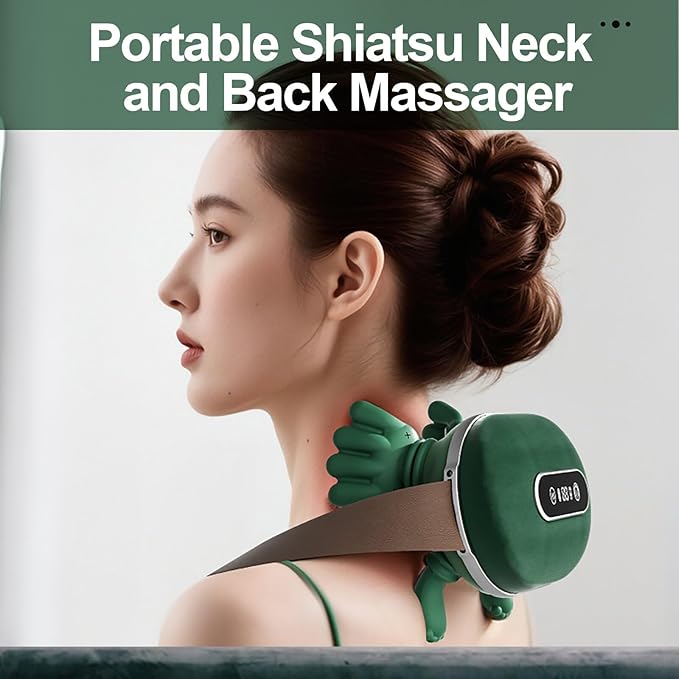 Shoulder and Neck Massager, Bionic Heated Massager, Portable Neck and Back Massager with Fingers, 4D Kneading Massager, Simulates a Real Palm for Pain Relief and Muscle Relax