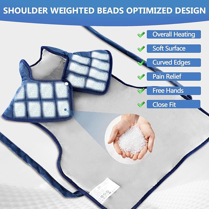 Heating Pad for Back Pain Relief, Eligible Weighted Electric Heating Pad, Heating Pad for Back Pain Relief, Auto Shut-Off, ETL Certified, Gifts for Women Men, 23.6" W X 35.4" L