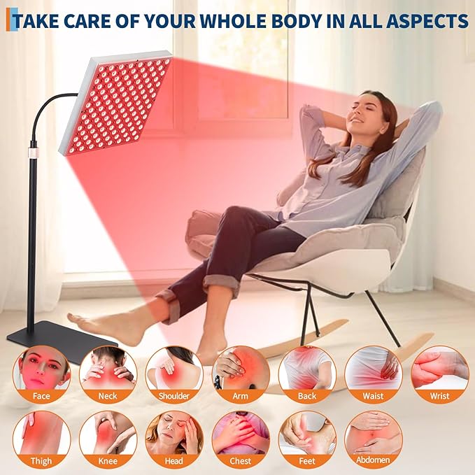 Large Panel Red Light Therapy Floor Lamp, 225 LEDs Red Infrared Light Therapy Device for Full Body, Home Use for Skin Rejuvenation, Muscle Recovery, and Joint Pain Relief