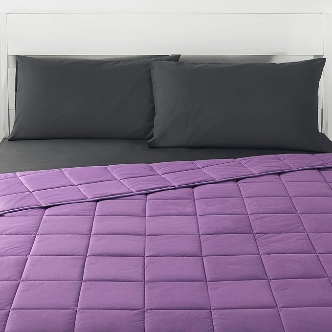 RelaxBlanket Cotton Weighted Blanket 100% Cotton with Premium Glass Beads for All-Season 60''x80'' 20lbs,Purple