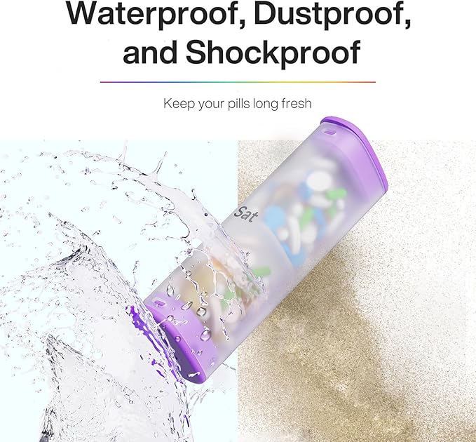 Weekly Pill Organizer Set - 1 Time / 2 Times a Day Travel Pill Box 7 Days, Large Medicine Pill Case Container for Daily Medication Vitamin Supplement Fish Oil, Portable Week Holder Dispenser