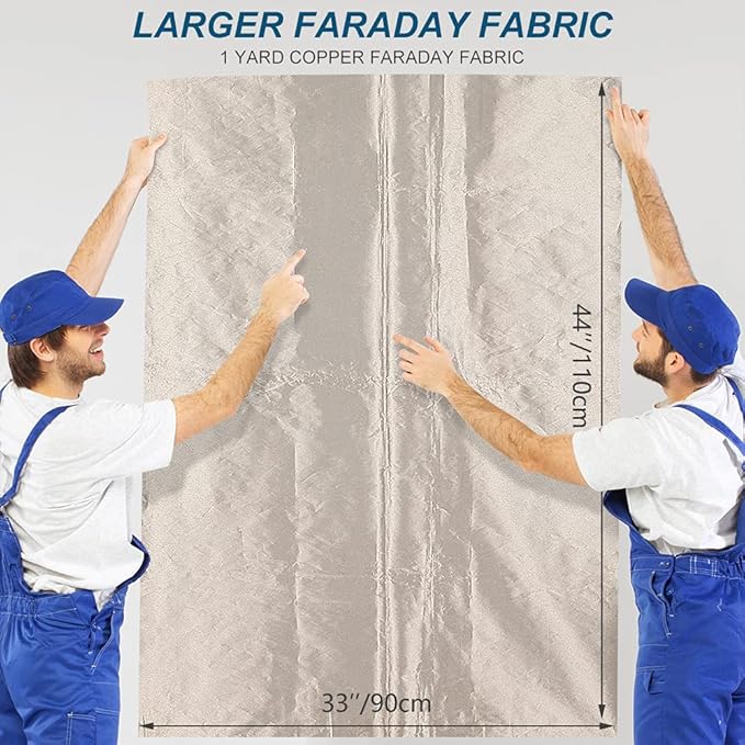 Shielding Faraday Fabric 44in W x 18ft L! EMI, RF&RFID Shielding Fabric, Military Grade Material Blocks Signals (WiFi, Cell)
