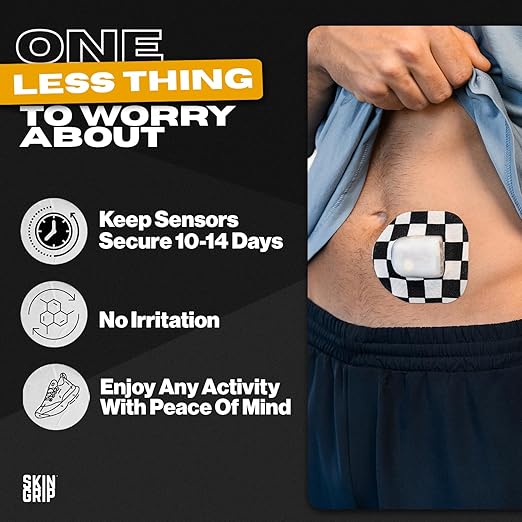 Skin Grip Insulet Omnipod 5 Adhesive Patches Waterproof & Sweatproof (Also Fits Omni pod Dash), Pre-Cut Medical Tape, Ultimate Insulin Pump Protection, Diabetic Sensor Covers, Classics (10-Pack)