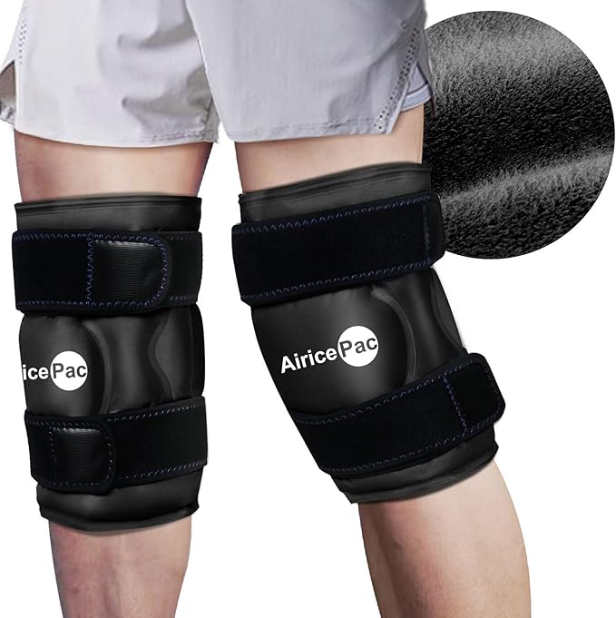 Ice Pack for Knee Pain Relief, Reusable Gel Ice Wrap for Injuries, Swelling, Knee Replacement Surgery, Cold Compress Therapy for Arthritis, Meniscus Tear and ACL, Black