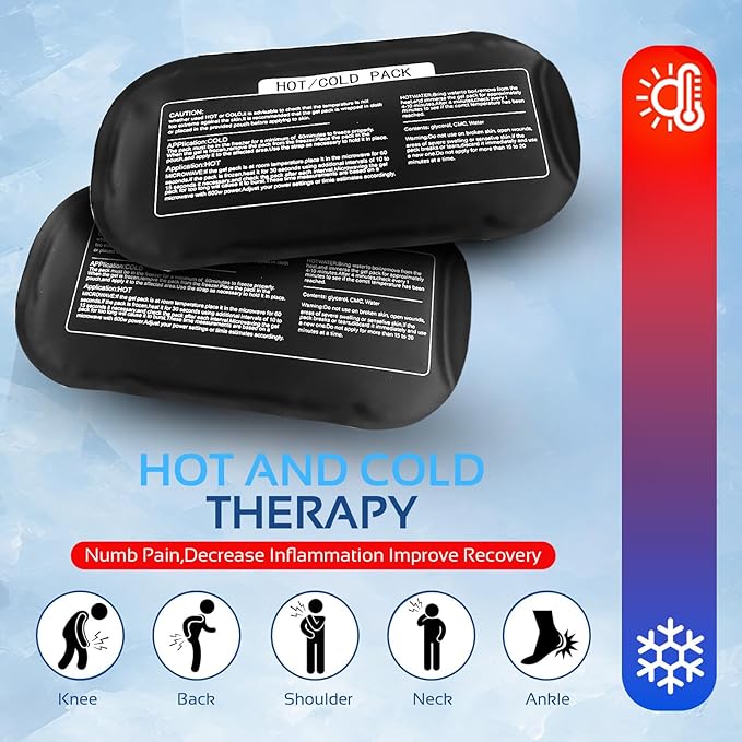Ice Packs for Injuries Reusable (3-Piece Set) – Hot and Cold Ice Packs for Knee, Reusable Gel Wraps Support, Adjustable Ice Pack Pain Relief for Shoulders, Back Joints Muscles, Knees, Arms and Legs